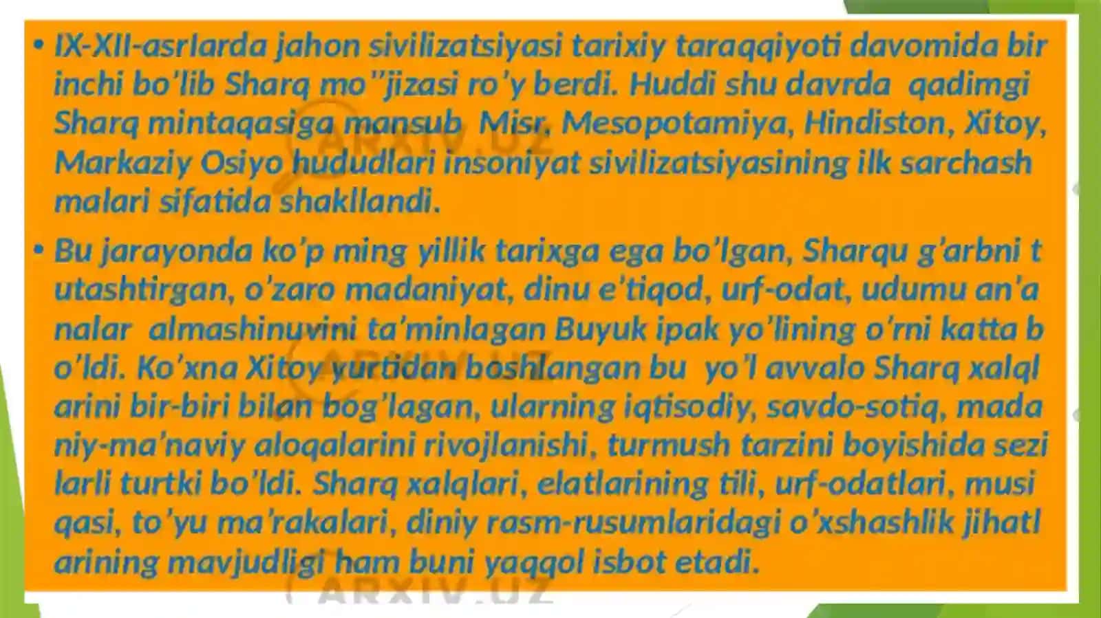 Oʻrta va sharq falsafasi va uygʻonish davri xususiyatlari 2