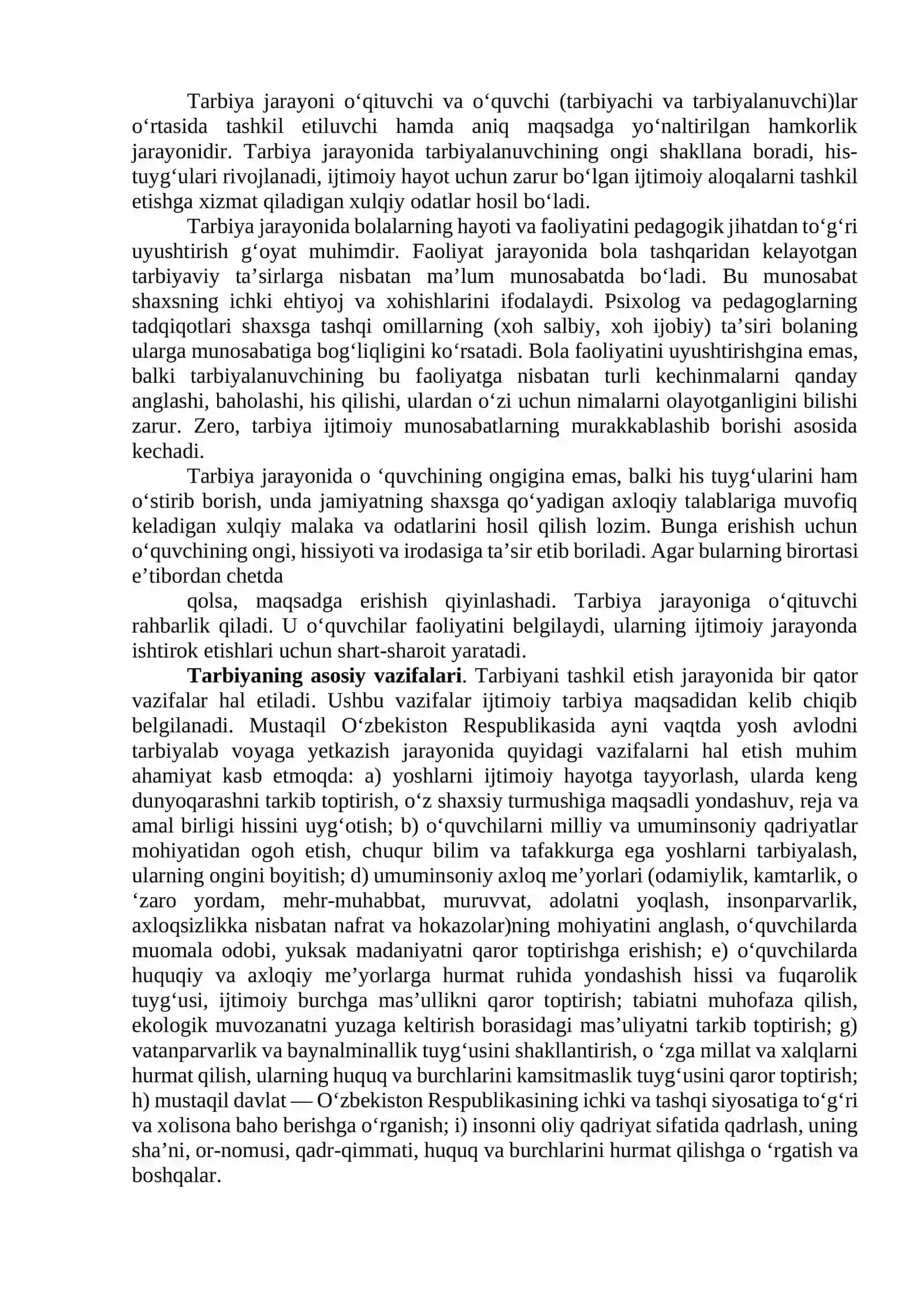 Pedagogik jarayonda tarbiyaning mazmuni 2