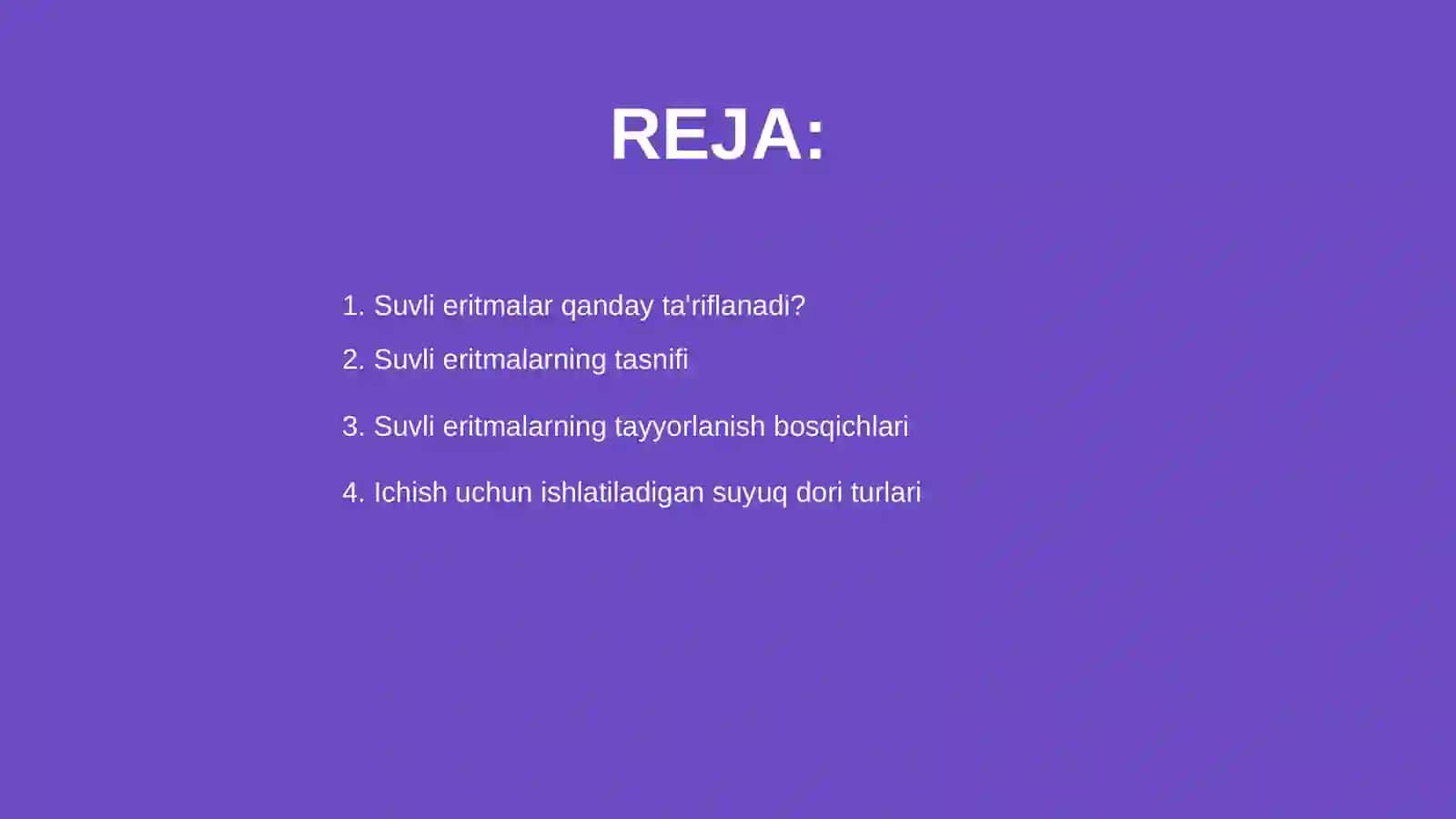 Suvli eritmalarni tayyorlash 2
