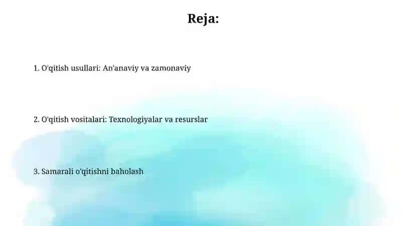 Ta’lim metodlari va vositalari 2