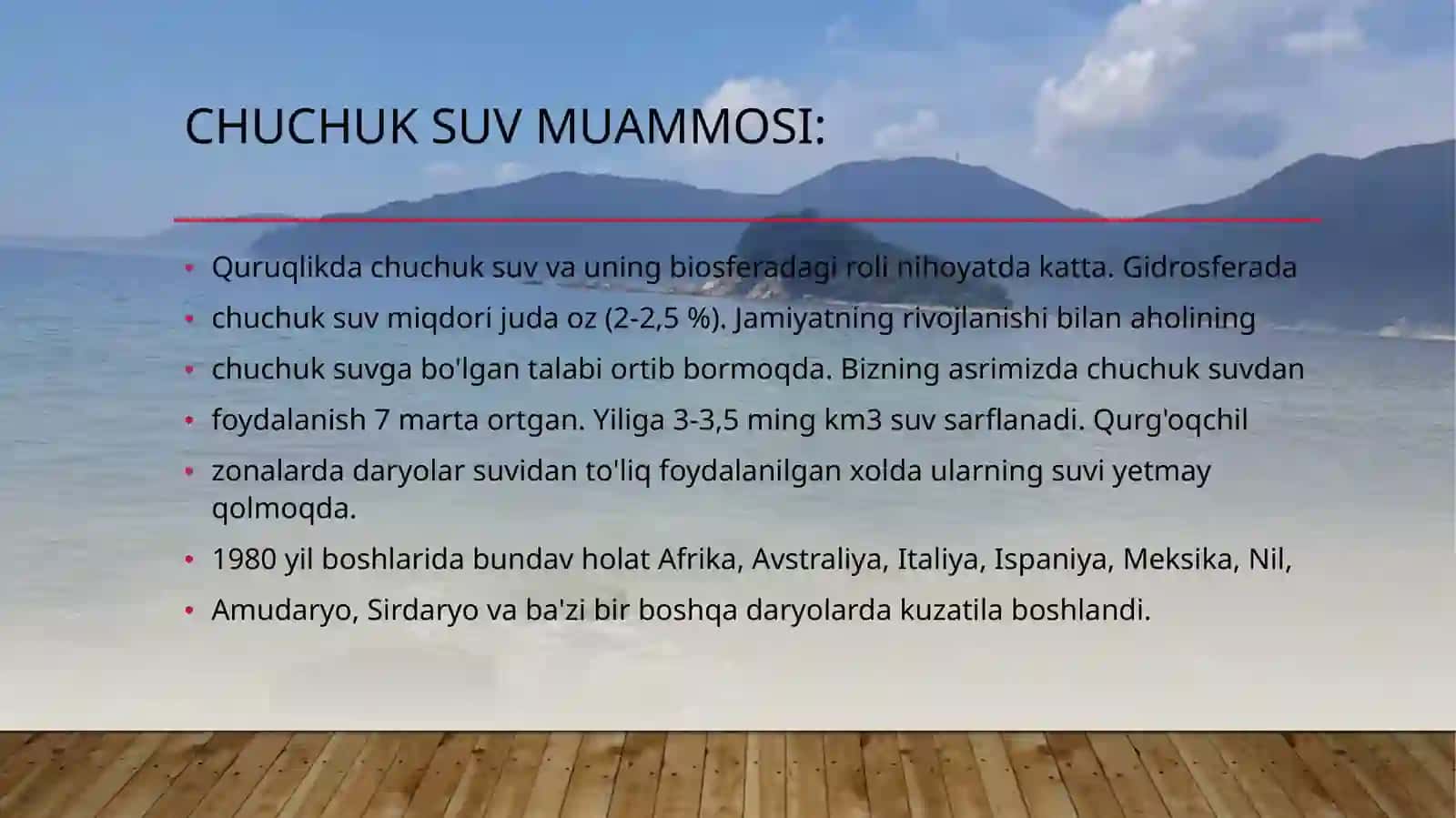 Okean va dengizlarning ekologik muammolari 2