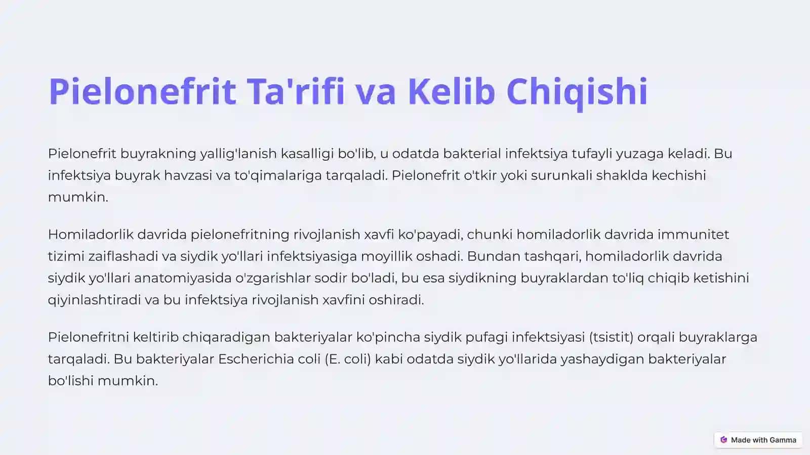 Homiladorlik Davridagi Pielonefrit 2