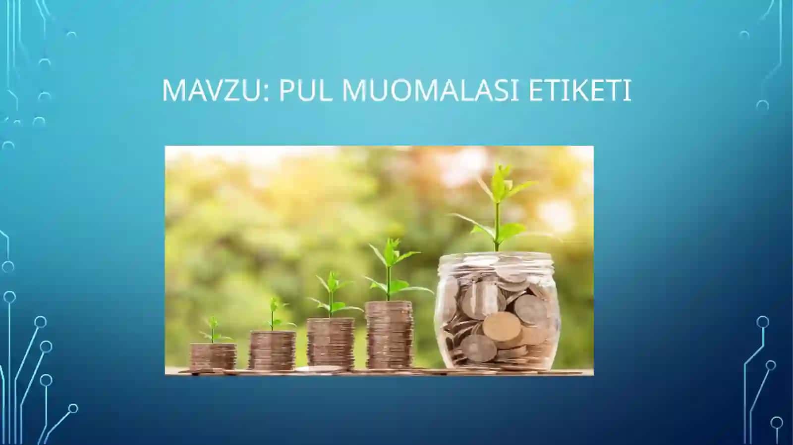 Pul muomalasi etiketi 2