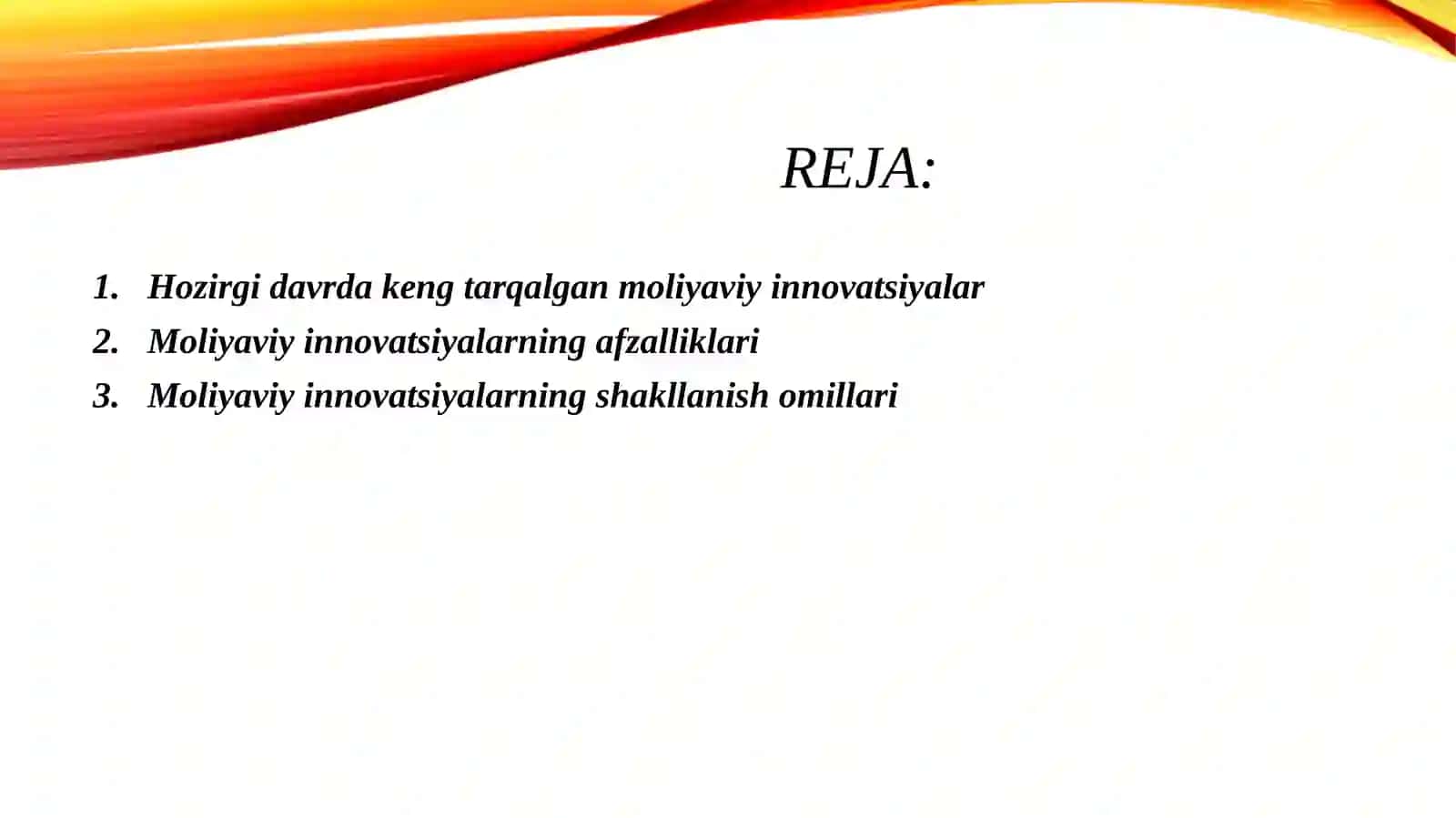 Moliyaviy innovatsiyalar 2