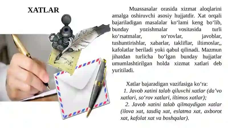 XIZMAT YOZISHMALARI 2