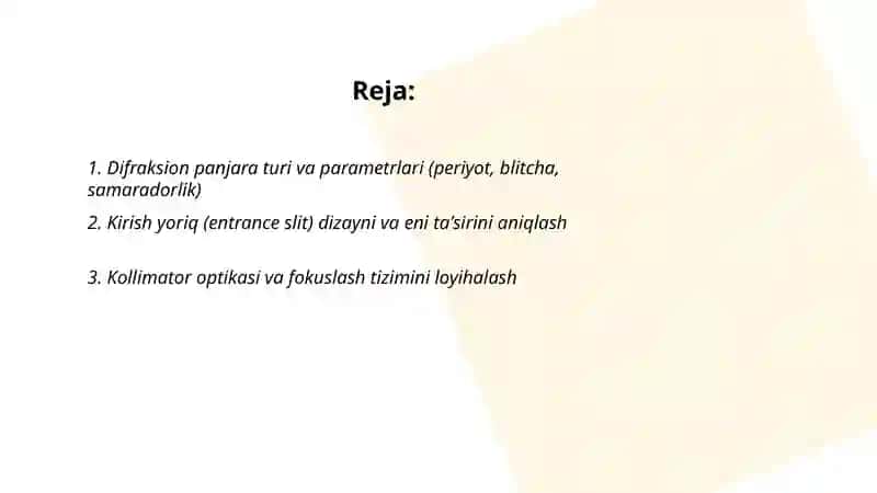 Difraksion panjara turi va parametrlari 2