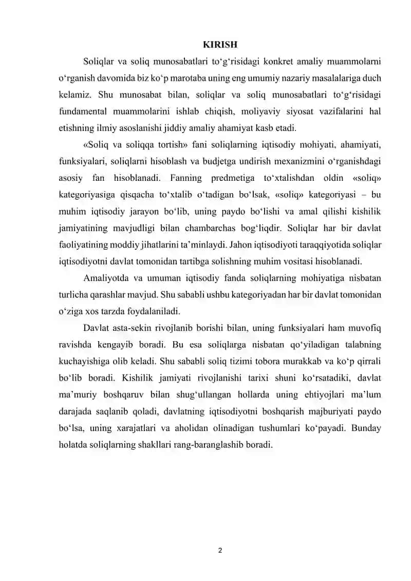 Soliq majburiyatining bajarilishi 2