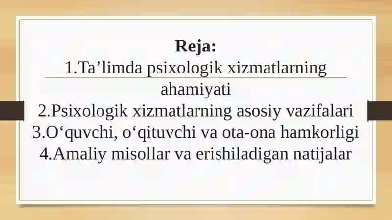 Ta’limda psixologik xizmatlar o‘rni 2