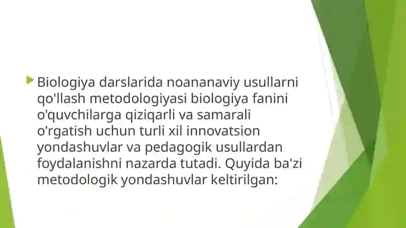 BIOLOGIYA O’QITISH METODIKASI 2