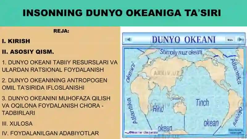 Insonning dunyo okeaniga taʼsiri. 2