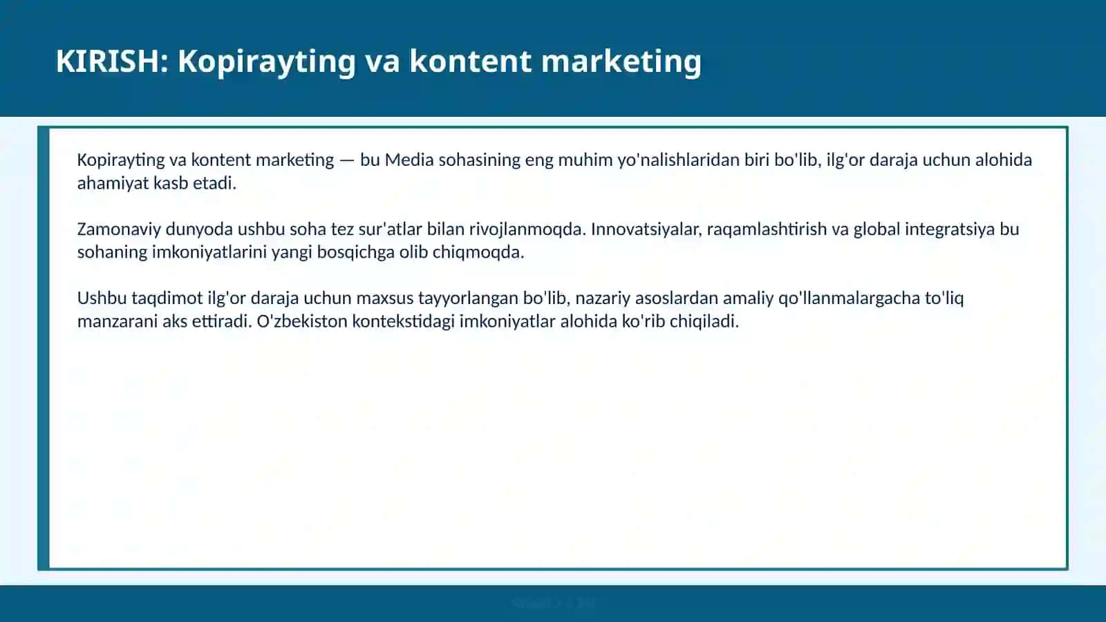 Kopirayting va kontent marketing 2
