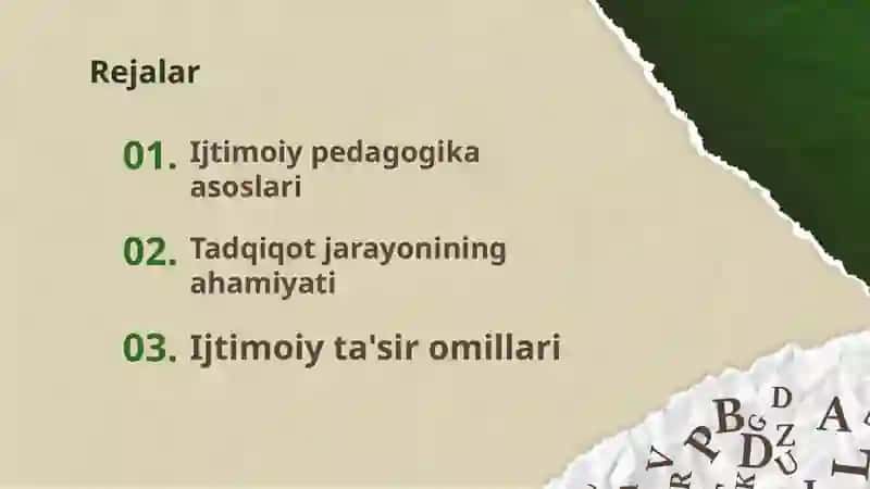 Ijtimoiy pedagogik tadqiqotning mohiyati 2