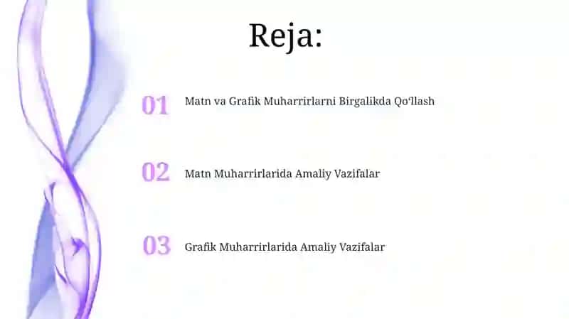 Matn va Grafik Muharrirlarni Birgalikda Qo‘llash 2