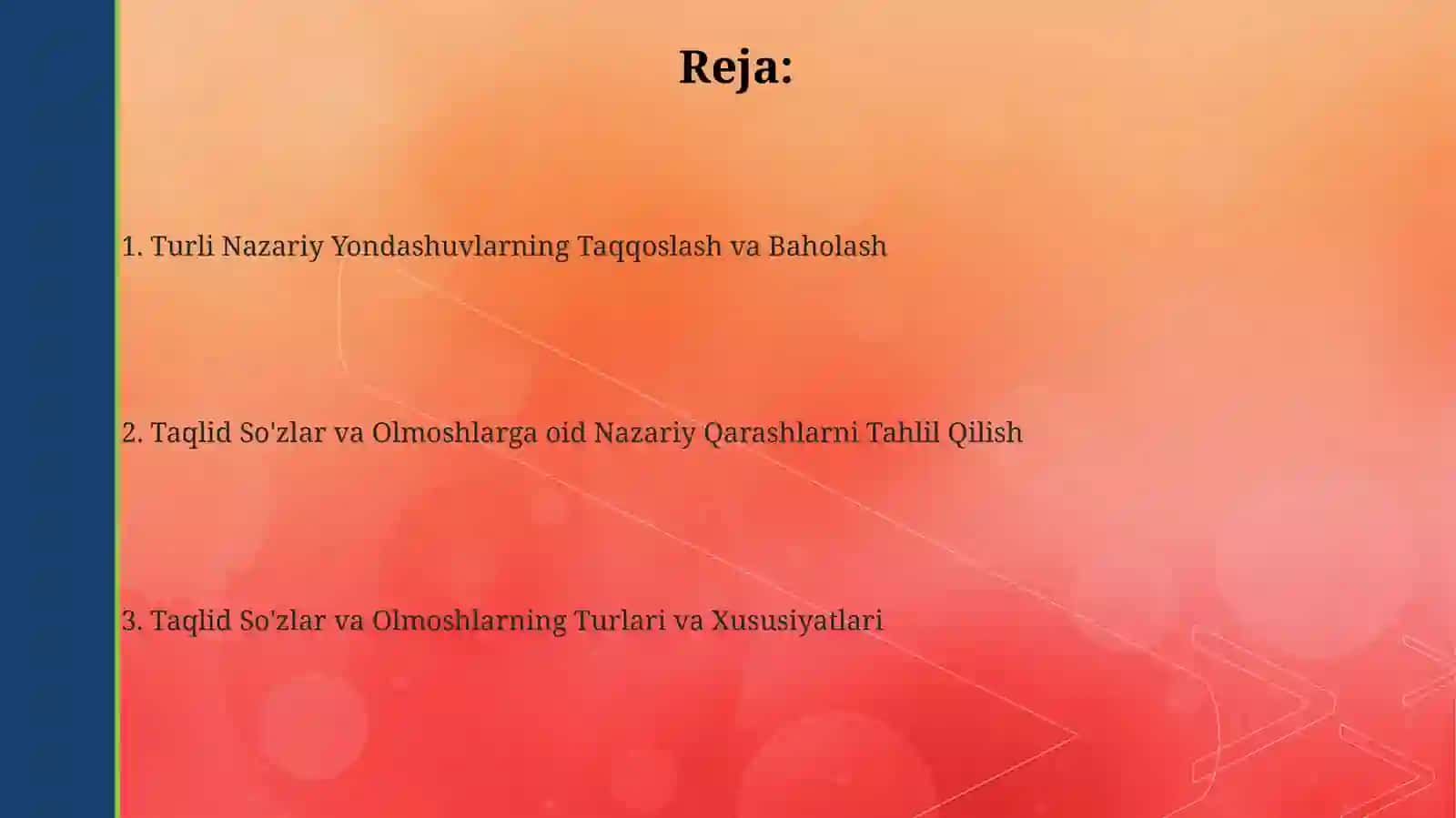 Taqlid Soʻzlar va Olmosh haqidagi nazariy qarashlar tahlili 2