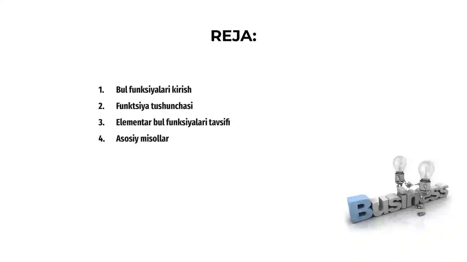 Elementar bul funksiyalari 2