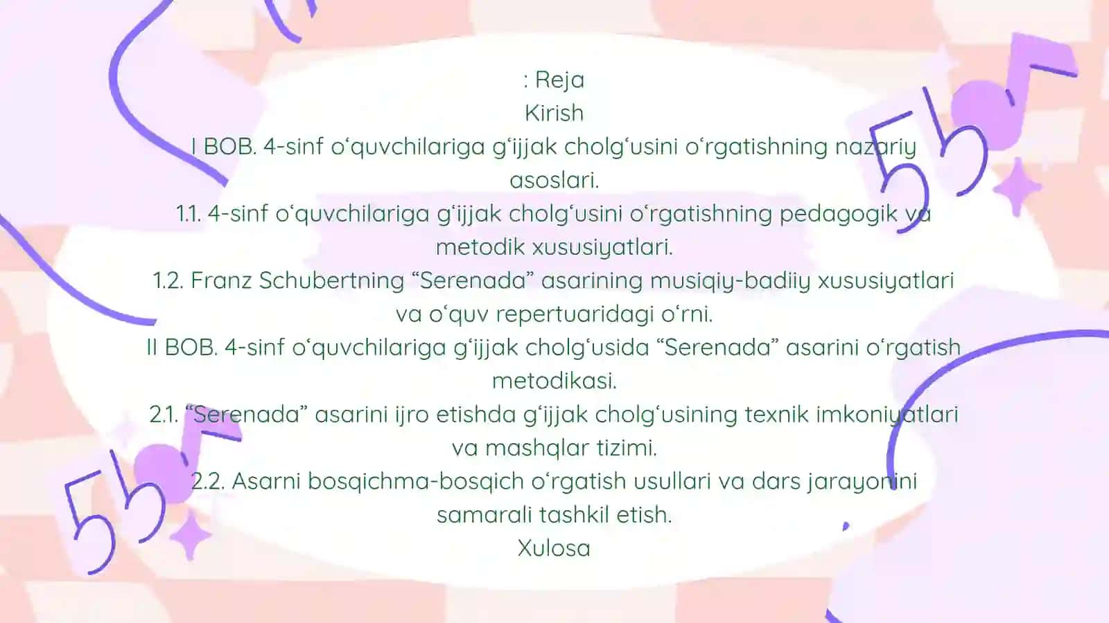 F. Shubertning “Serenada” asarini o‘rgatish yo‘llari 2