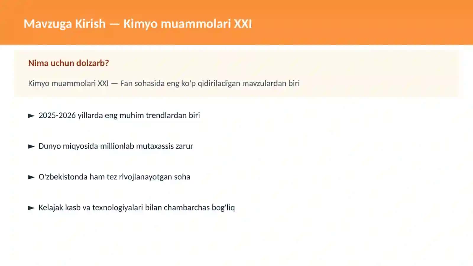 Kimyo muammolari XXI 2