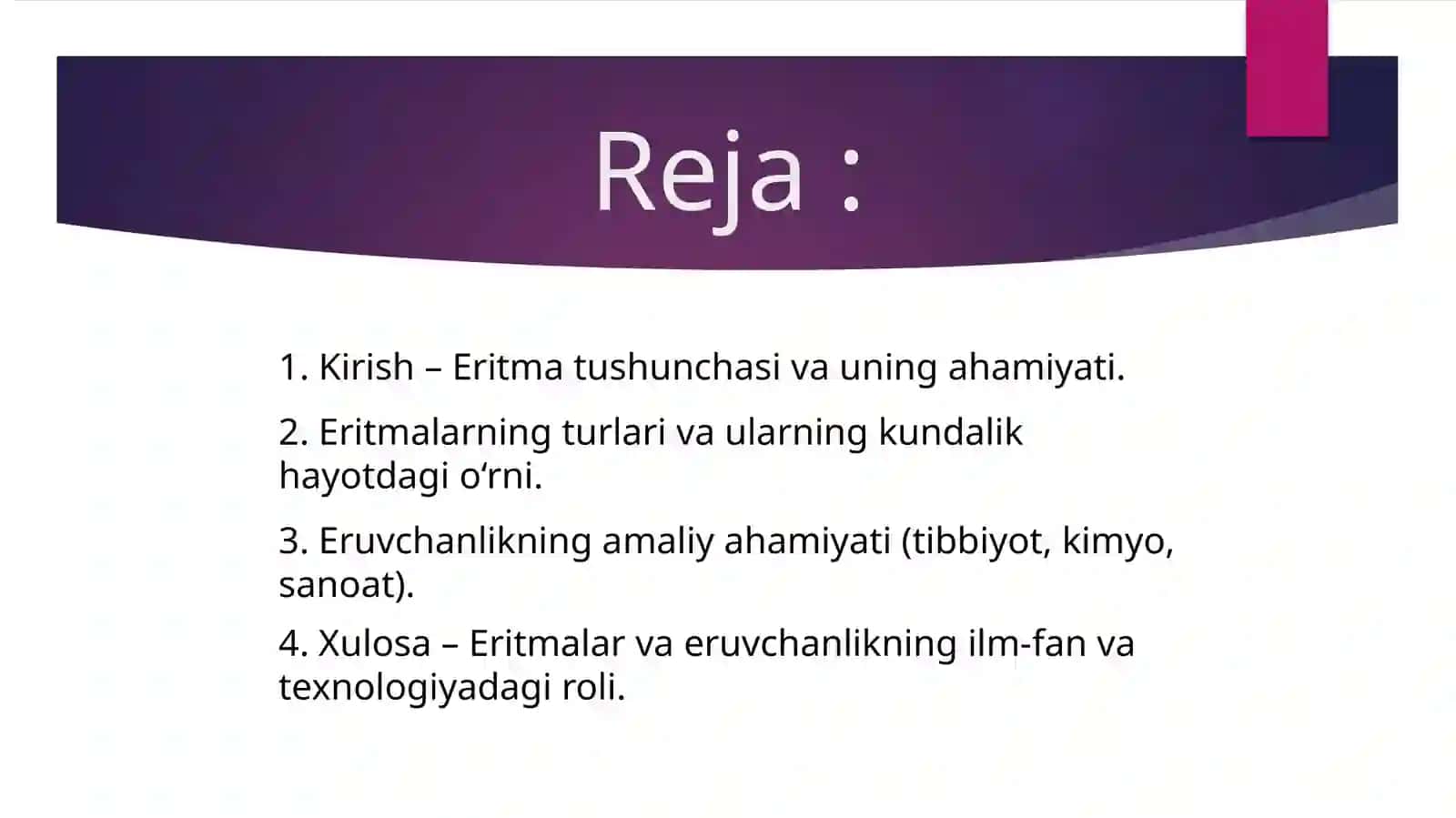 Eritmalar. Moddalarning eruvchanligi 2