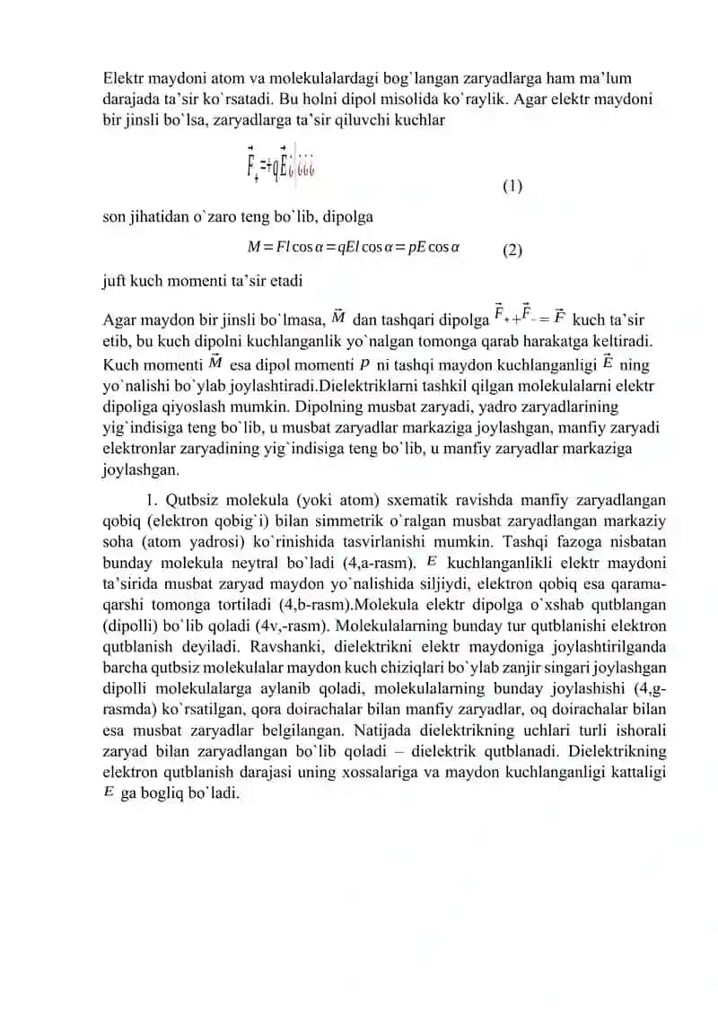 Elеktr maydоnida dielеktriklar 2