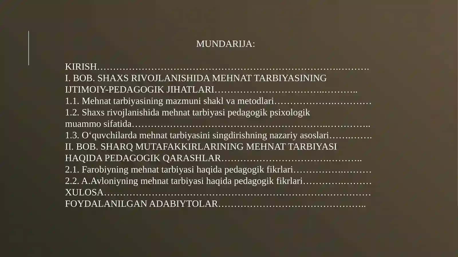 MEHNAT TARBIYASI 2
