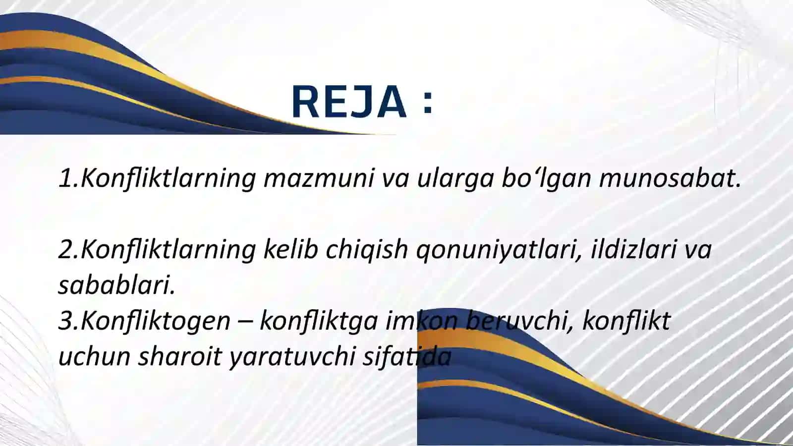 Konflikt inson hayotining ajralmas tarkibi sifatida: konfliktogenlar 2