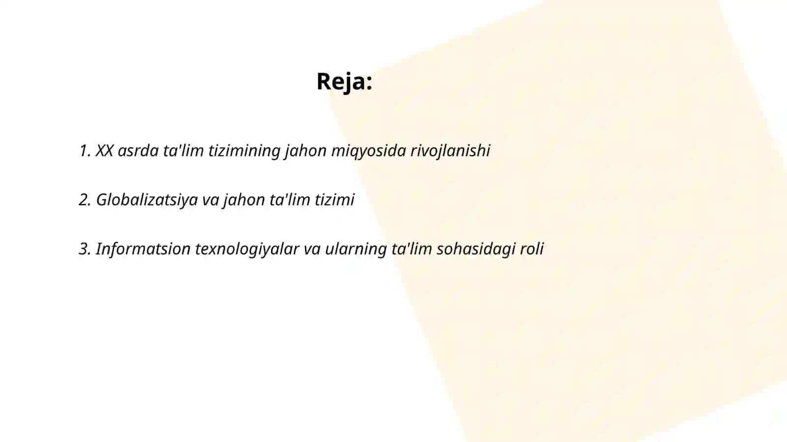XX asr Jahon ta'lim tizimidagi global tendensiyalar 2