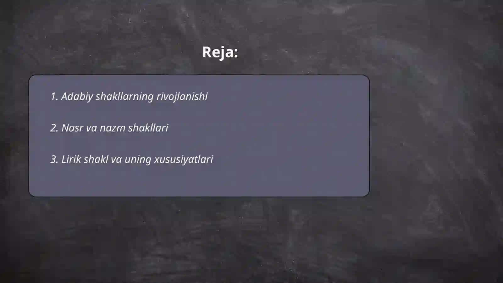 Adabiy shakl va mazmunning umumiy ma'lumotlari 2