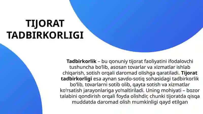 Tijorat tadbirkorligi 2