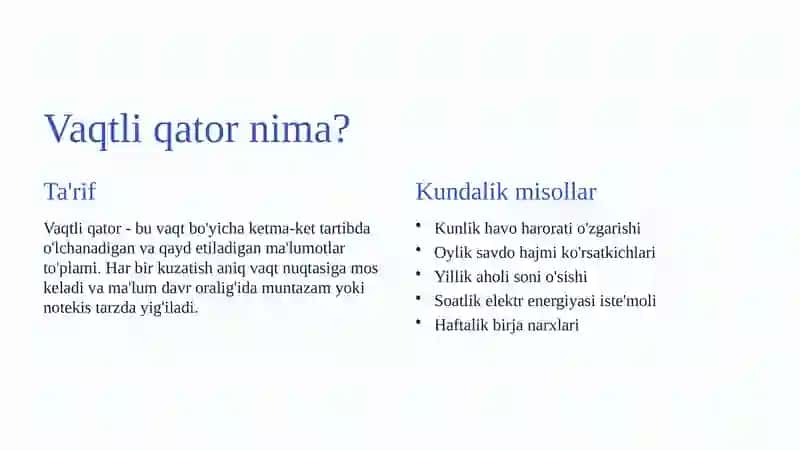Vaqtliqatorma'lumotlari 2