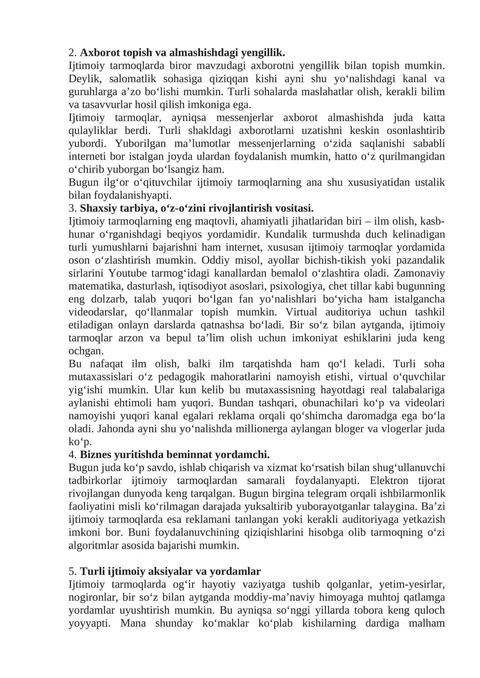 MEDIA MAYDON VA INTERNET IMKONIYATLARI 2