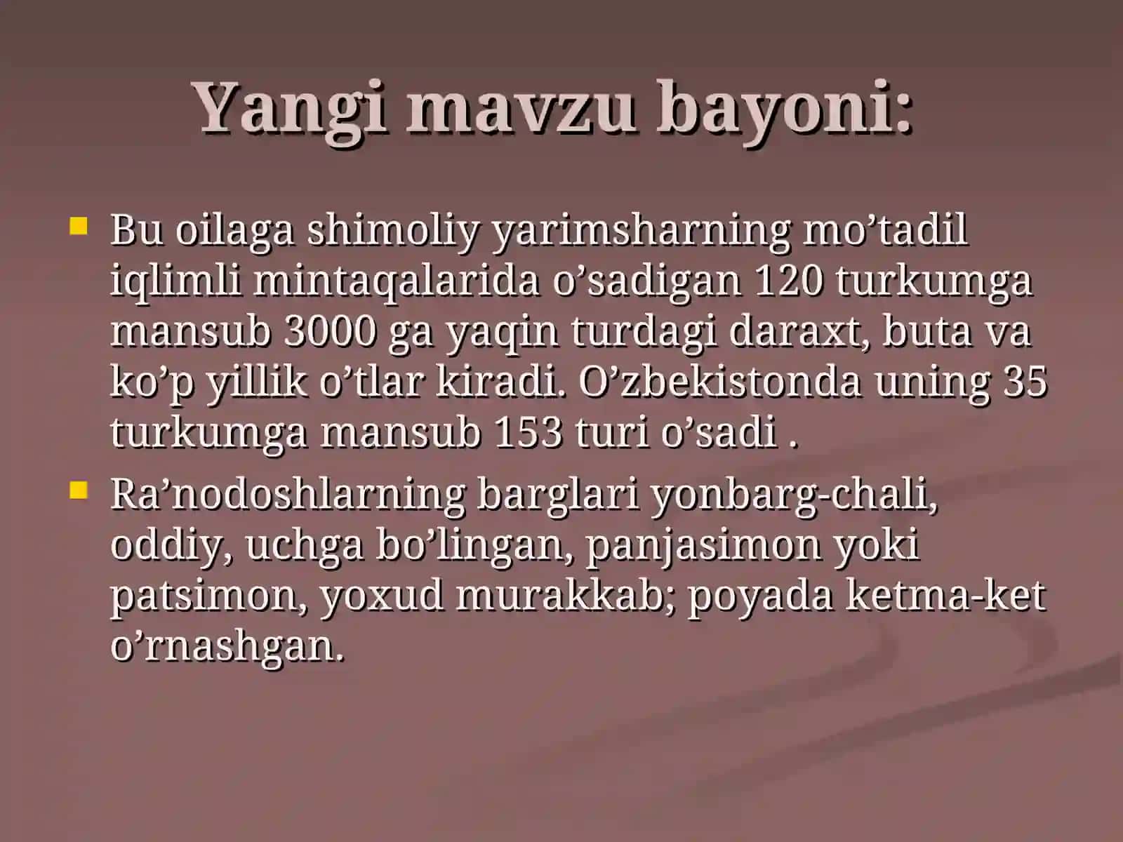 Ra’nodoshlar oilasi 2