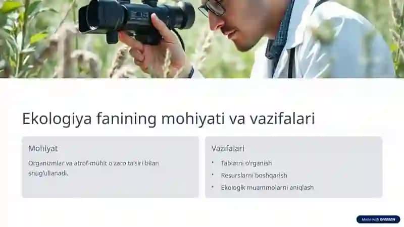 Ekologiya. Odam - ekologik omil. Biosfera va uning muammolari 2