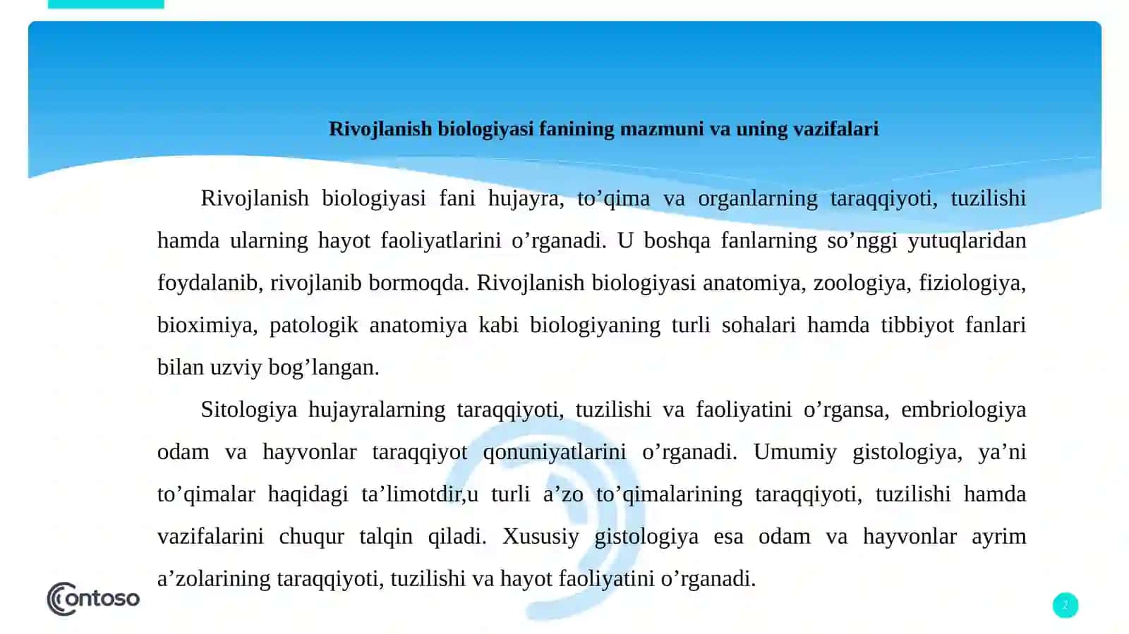 Rivojlanish biologiyasi 2
