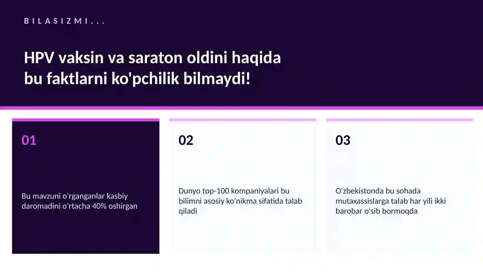 HPV vaksin va saraton oldini 2