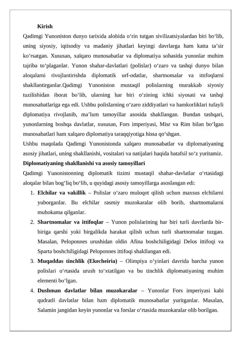 Qadimgi yunonistonda xalqaro munosabatlar va diplomatiya 2