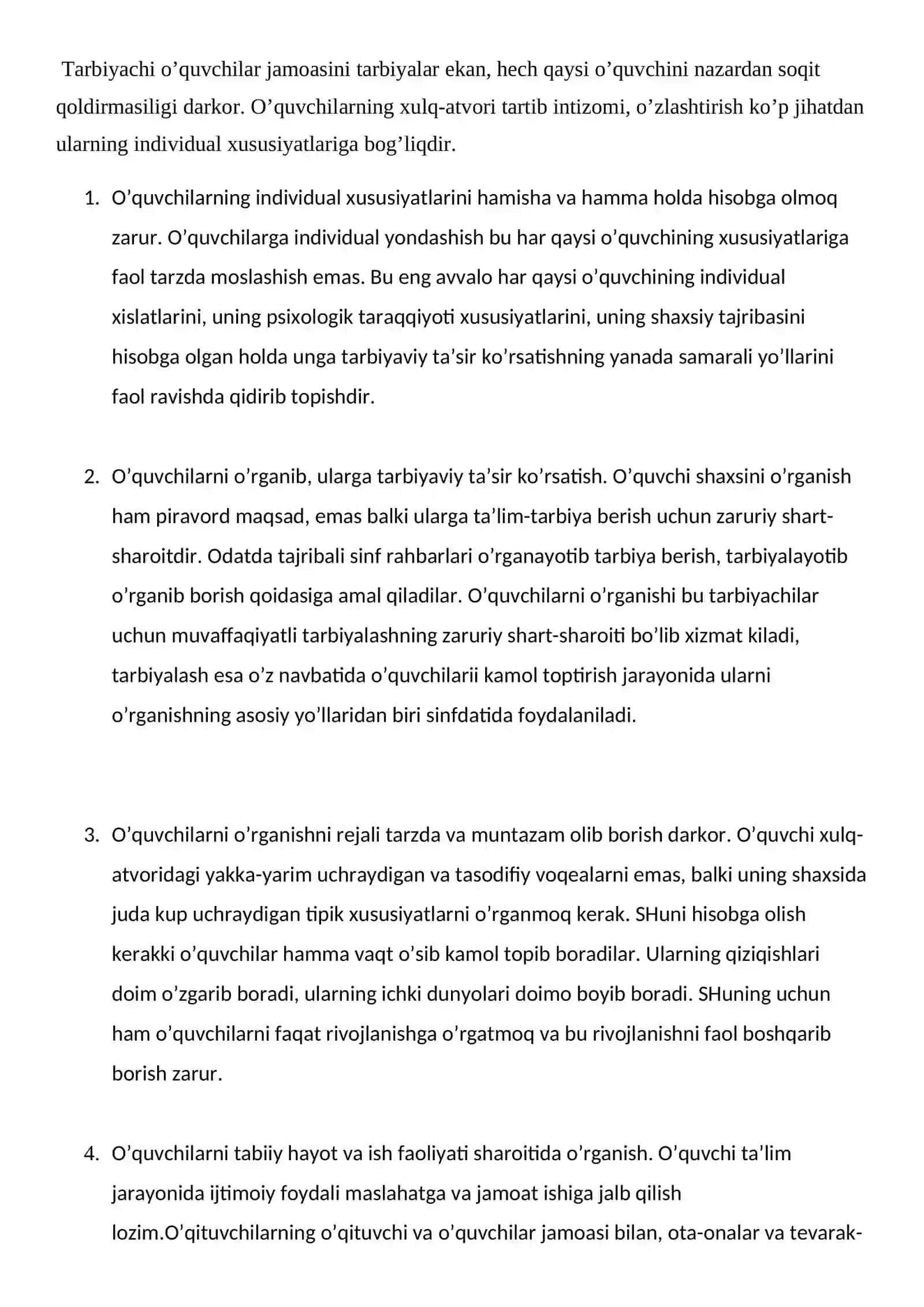 SINF RAHBARINING O’QUVCHILARNI O’RGANISH METODIKASI 2