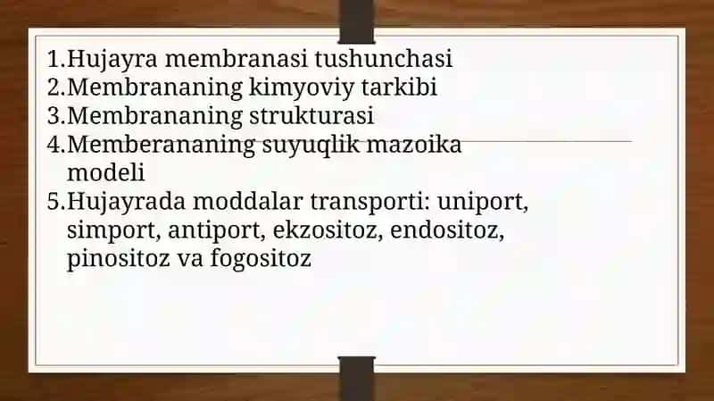 Hujayra membranasi va uning tuzulishi 2