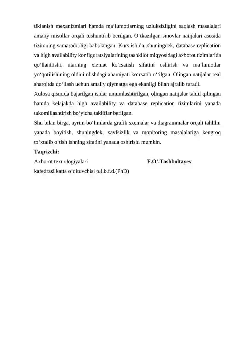 Database replication va high availability tarmoq konfiguratsiyasi 2