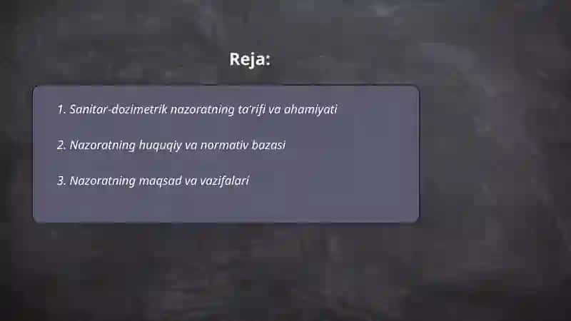 Sanitar-dozimetrik nazorat haqida tushuncha 2