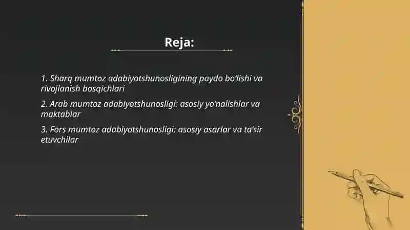Sharq mumtoz adabiyotshunoslik tarixi 2