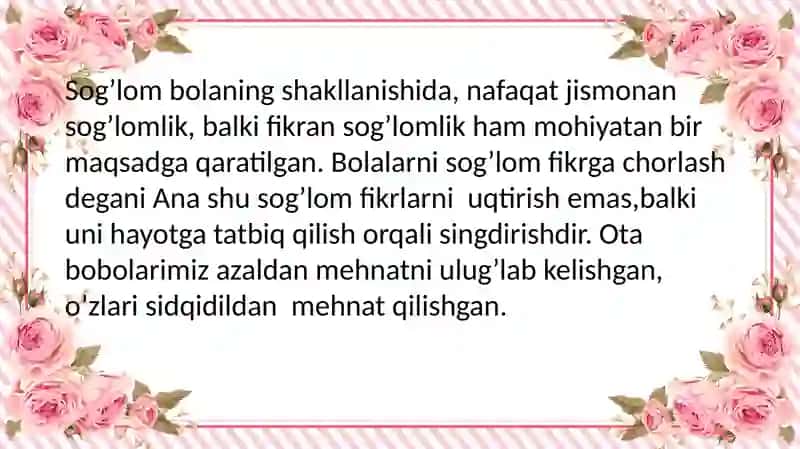 Mehnat tarbiyasida xalq ogʼzaki ijodidan foydalanish 2
