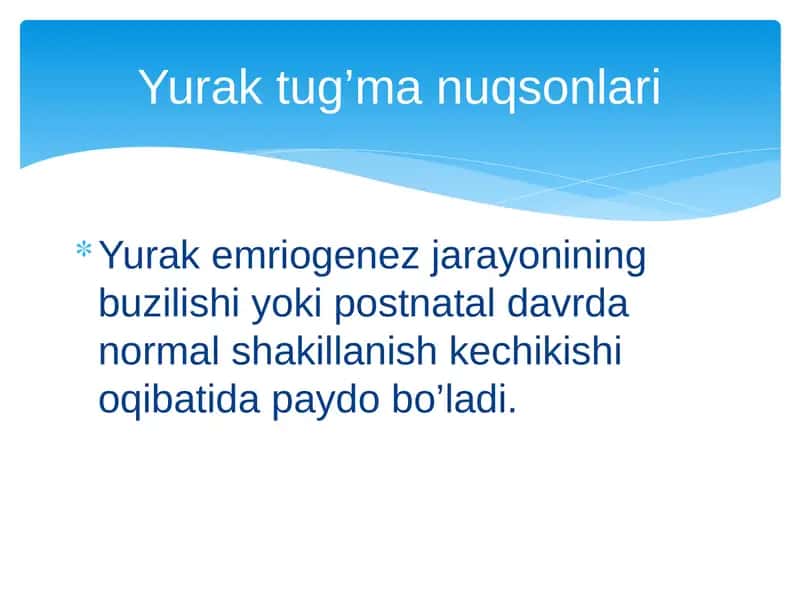 Yurak tug’ma nuqsonlari 2