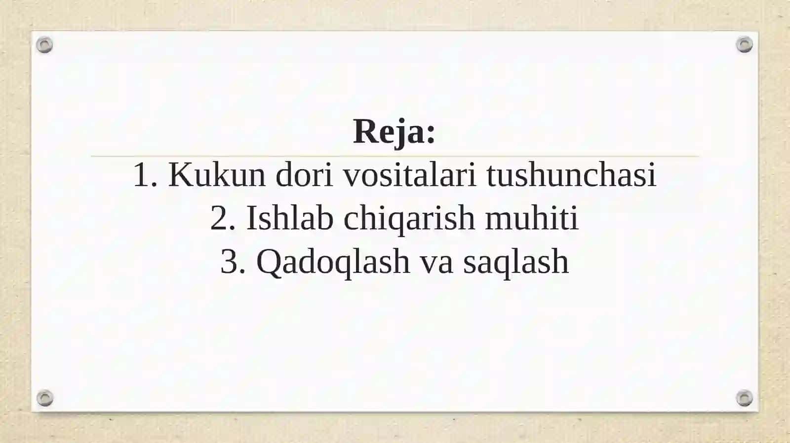 Kukun dori vositasi uchun GMP talablari 2