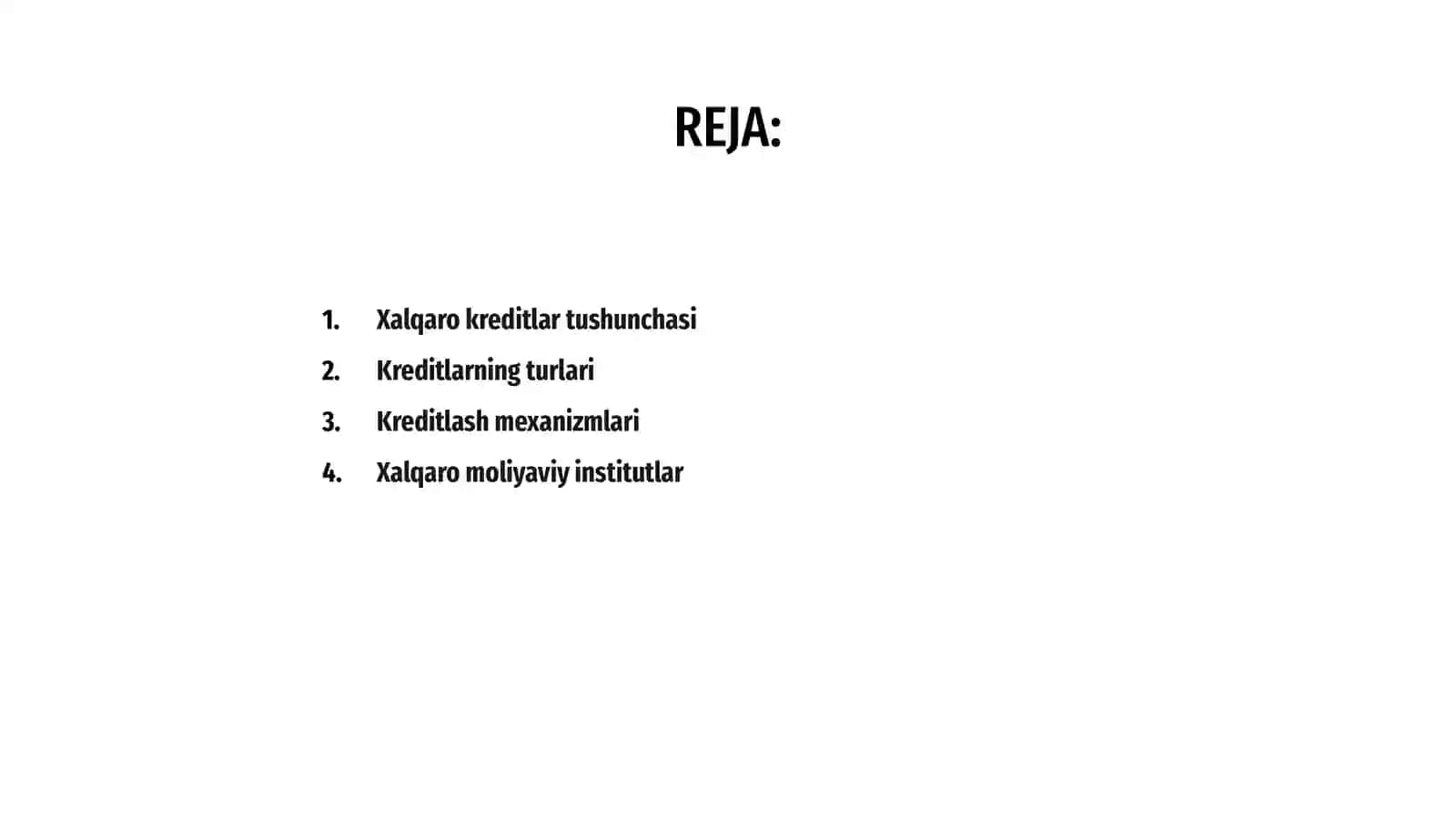 Xalqaro kredit munosabatlari 2