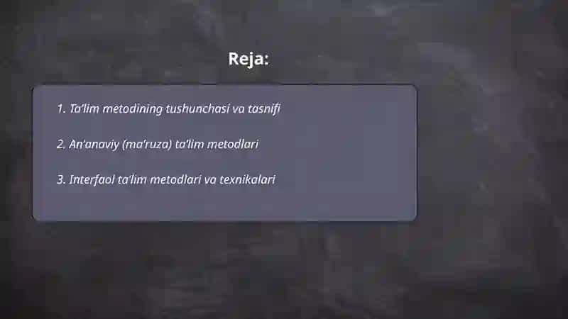 Taʼlim Metodlari 2