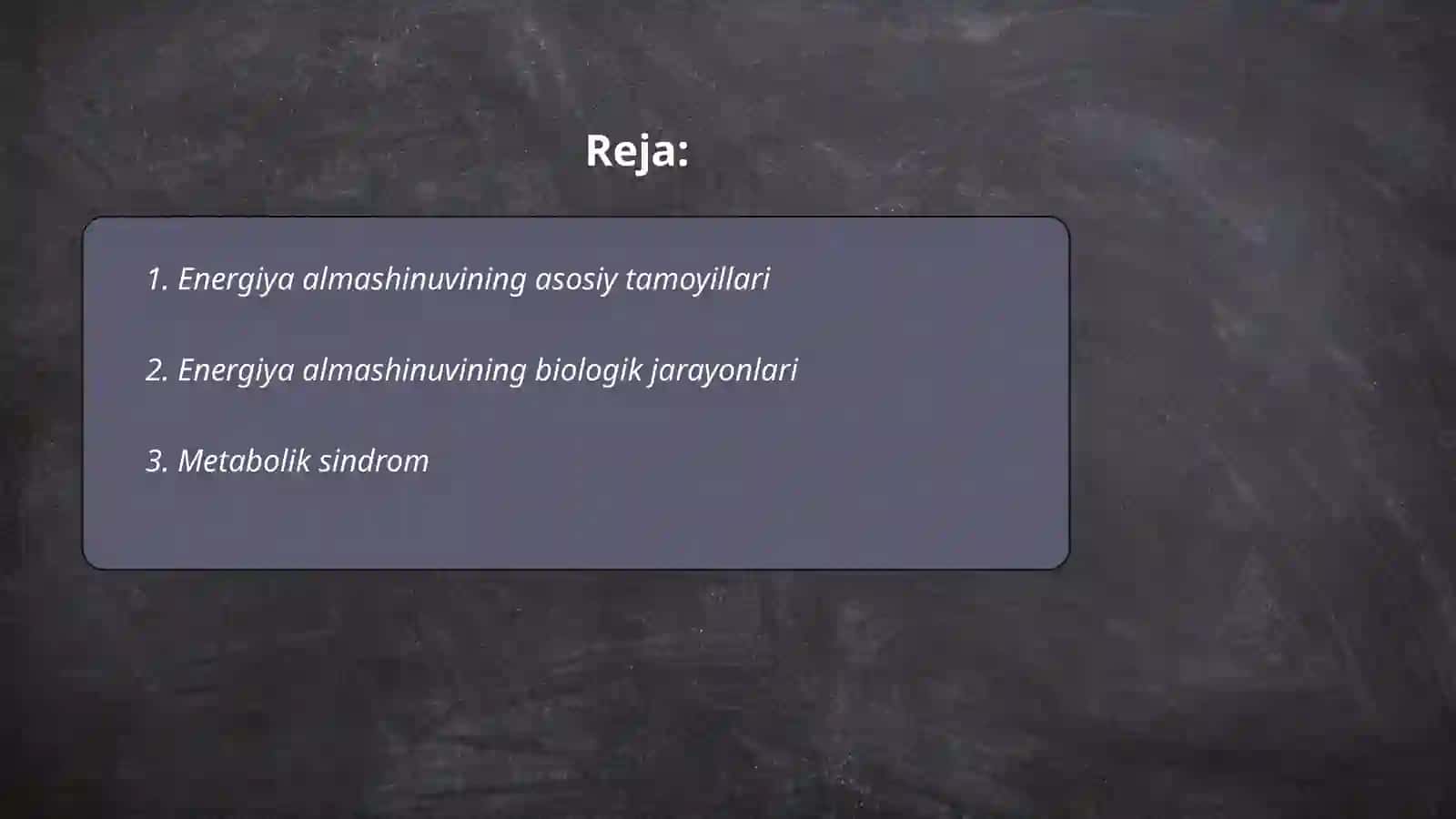 Energiya almashinuvining buzilishi 2