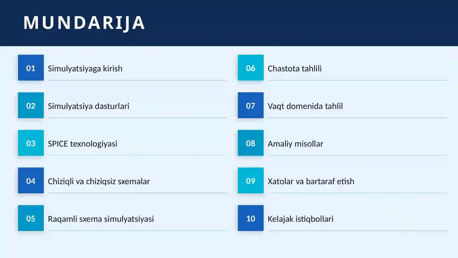 Elektron sxema simulyatsiyasi 2