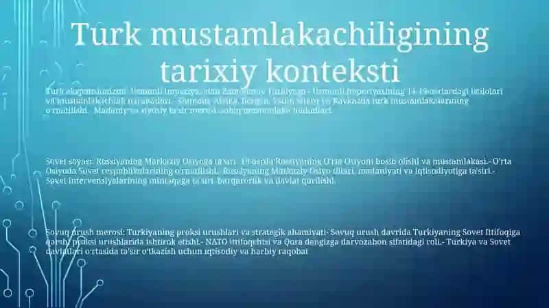 Turk ekspansionizmi: Usmonli imperiyasidan Zamonaviy Turkiyaga 2