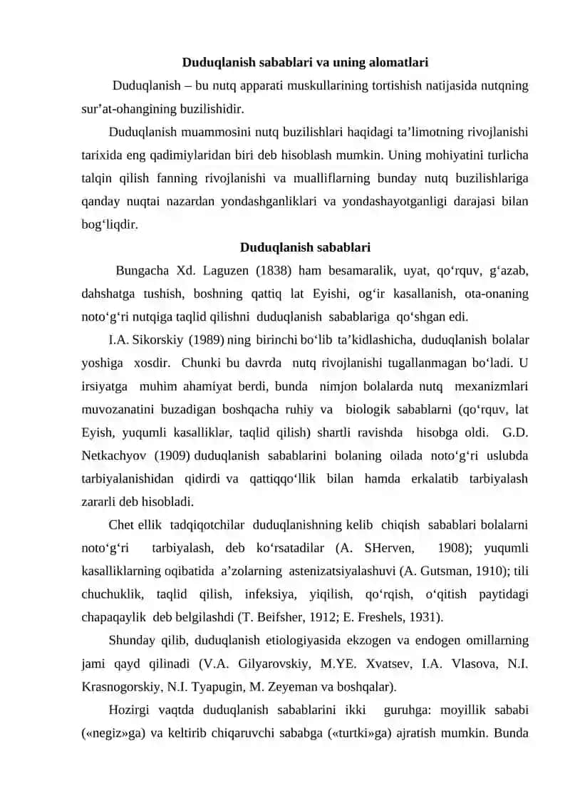 Duduqlanish sabablari va uning alomatlari 2