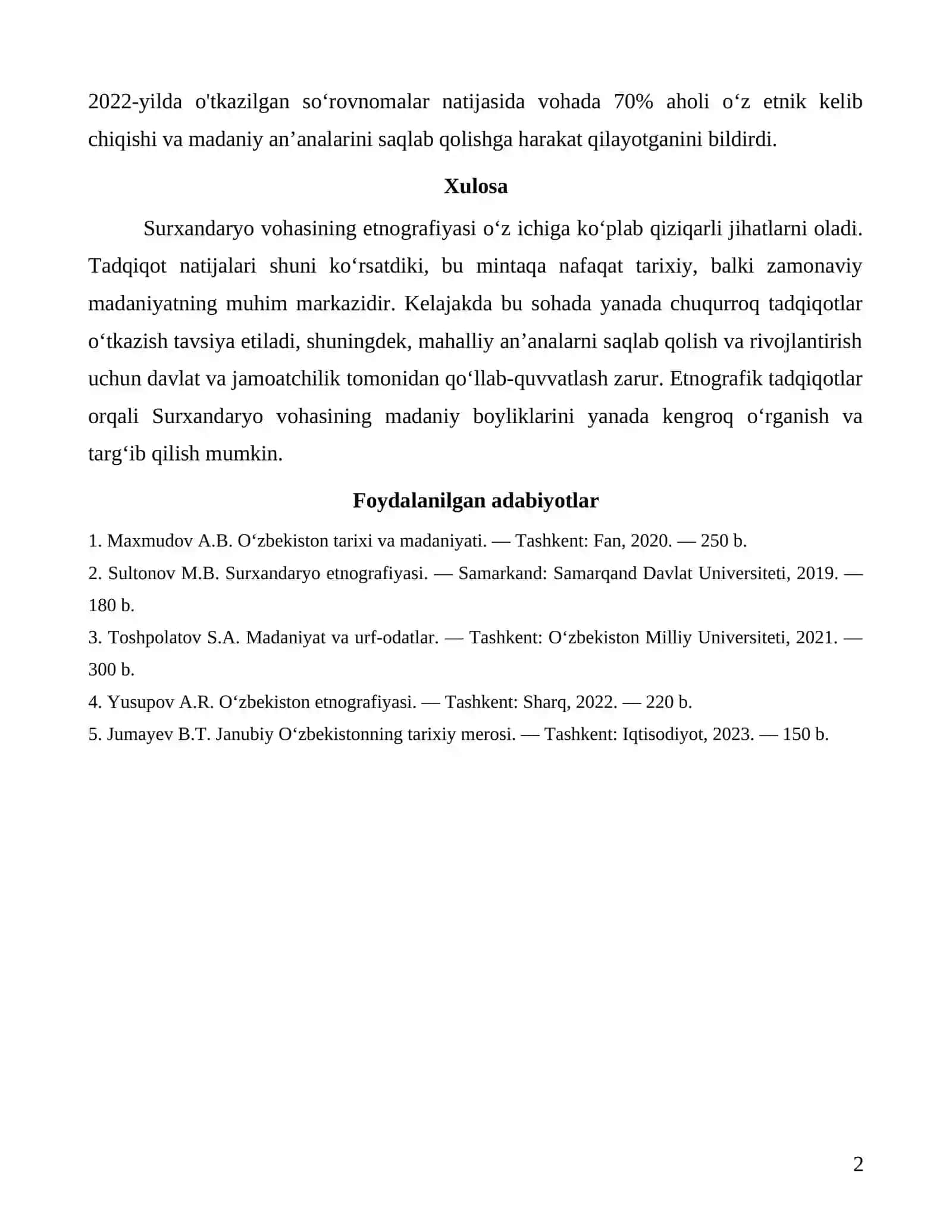 Surxandaryo vohasi etnogirafiyasi 2